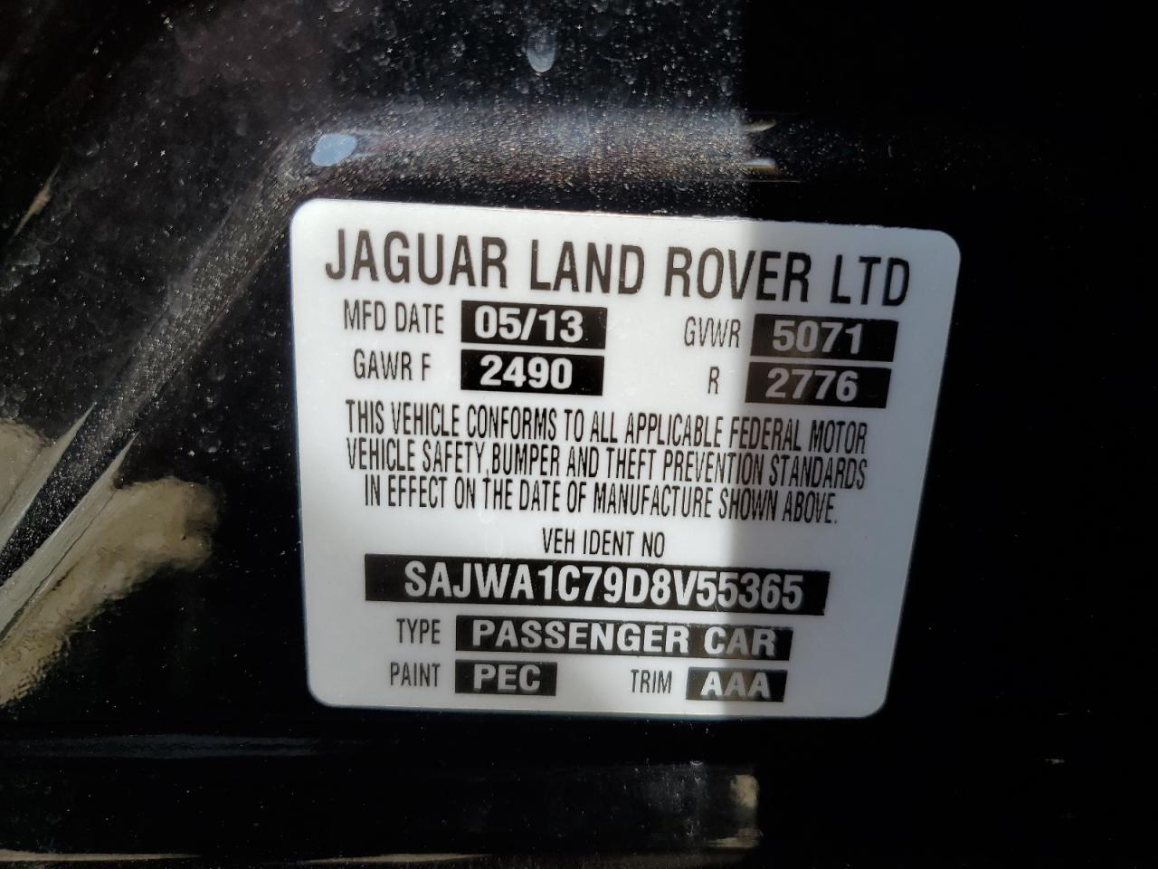 SAJWA1C79D8V55365 2013 Jaguar Xj