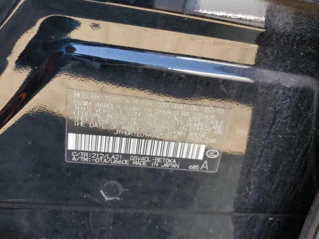 2010 Lexus Es 350 VIN: JTHBK1EG9A2407818 Lot: 61224644