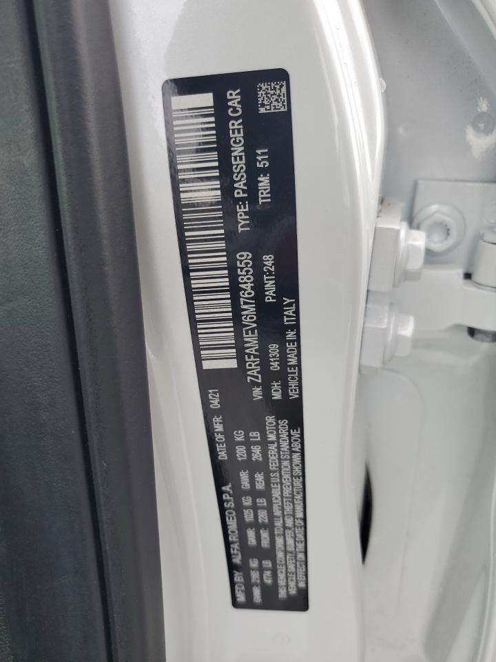 ZARFAMEV6M7648559 2021 Alfa Romeo Giulia Quadrifoglio