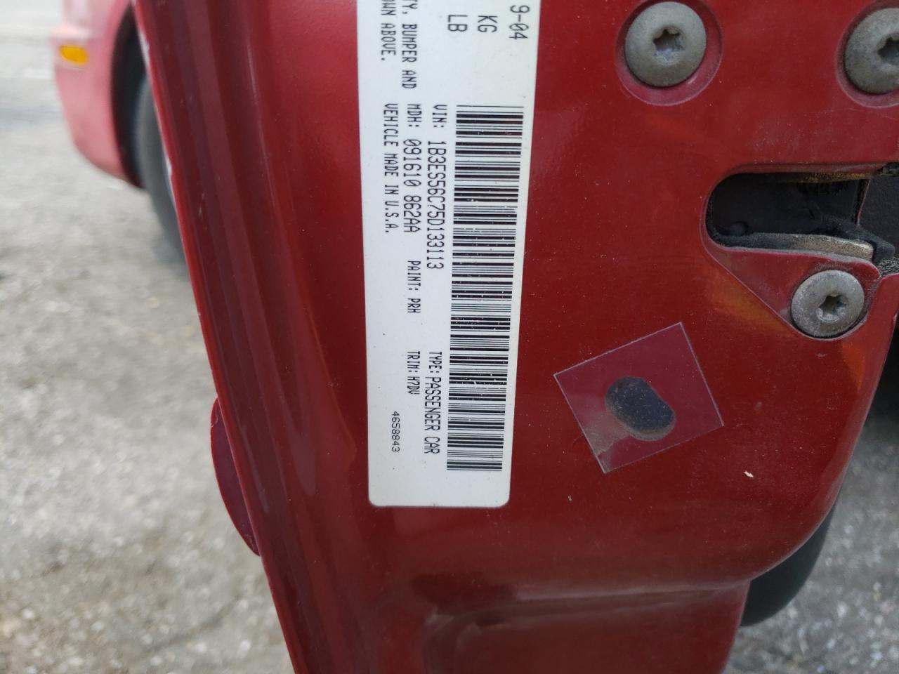 1B3ES56C75D133113 2005 Dodge Neon Sxt