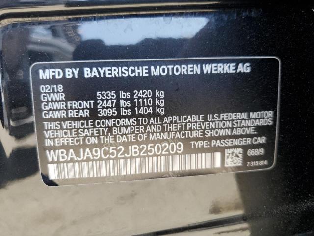 VIN WBAJA9C52JB250209 2018 BMW 5 Series, 530E no.12