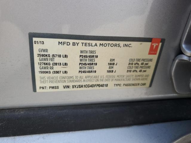 2013 Tesla Model S VIN: 5YJSA1CG4DFP04018 Lot: 61515164