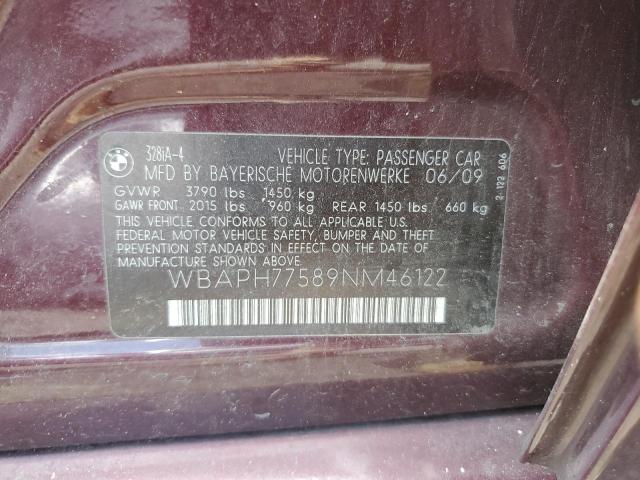 2009 BMW 328 I VIN: WBAPH77589NM46122 Lot: 61784944