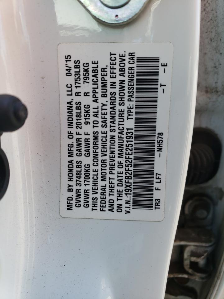 19XFB2F52FE251931 2015 Honda Civic Lx 19XFB2F52FE251931 2015 Honda Civic Lx