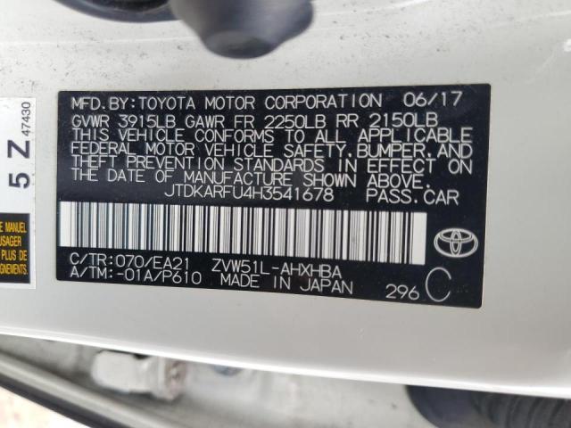 2017 TOYOTA PRIUS - JTDKARFU4H3541678