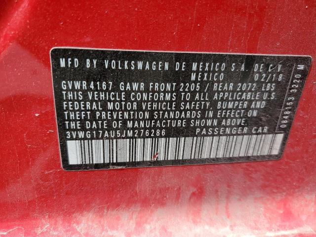 2018 Volkswagen Golf S VIN: 3VWG17AU5JM276286 Lot: 61723354