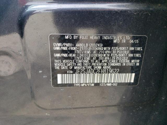 2015 Subaru Forester 2.5I Premium VIN: JF2SJADC2FH819622 Lot: 62393454