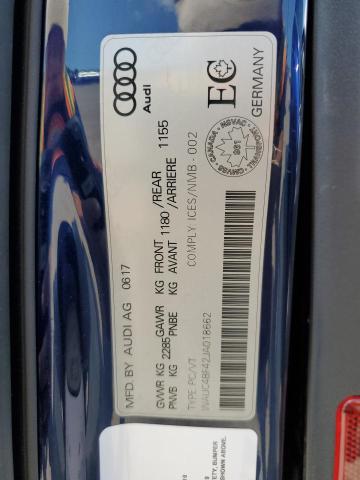 2018 AUDI S4 PRESTIG WAUC4BF42JA018662