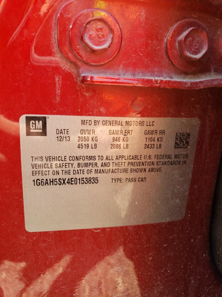 1G6AH5SX4E0153835 2014 Cadillac Ats Luxury