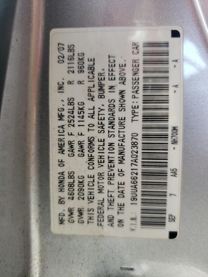 19UUA66217A023870 2007 Acura Tl