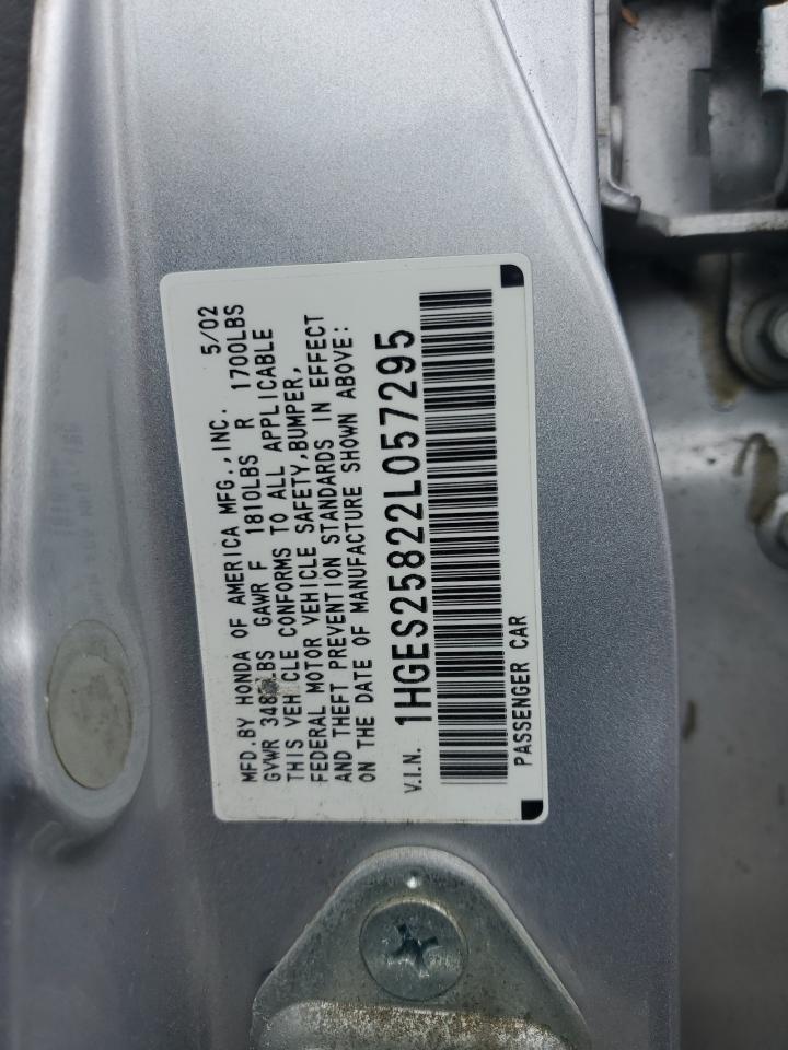 1HGES25822L057295 2002 Honda Civic Ex 1HGES25822L057295 2002 Honda Civic Ex
