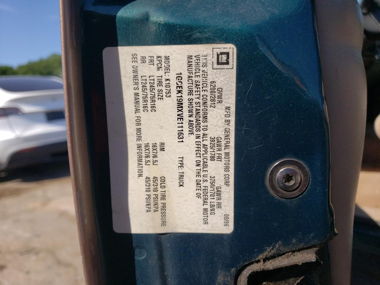 1GCEK19MXVE111631 1997 Chevrolet Gmt-400 K1500