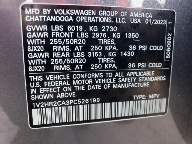 VIN 1V2HR2CA3PC526199 2023 Volkswagen Atlas, SE no.13