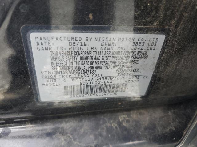 2016 Nissan Sentra S VIN: 3N1AB7AP9GL647130 Lot: 62385204