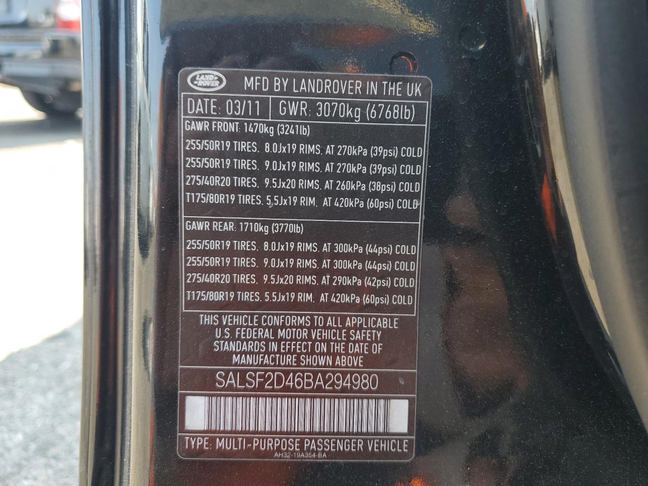 SALSF2D46BA294980 2011 Land Rover Range Rover Sport Hse