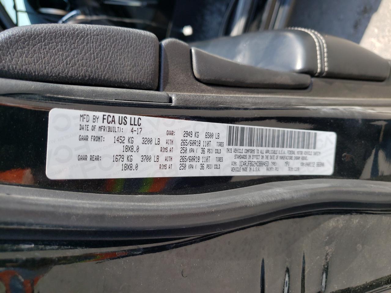 1C4RJFBG2HC880453 2017 Jeep Grand Cherokee Limited