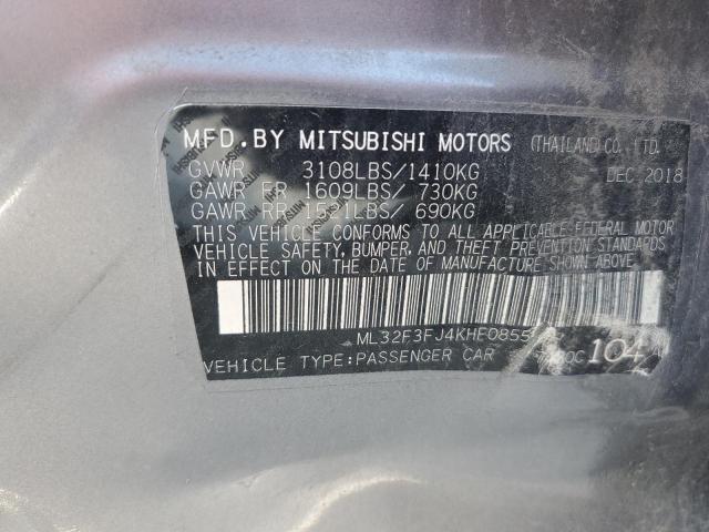 2019 MITSUBISHI MIRAGE ML32F3FJ4KHF08555