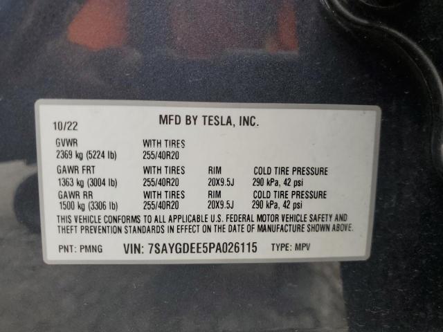 2023 Tesla Model Y VIN: 7SAYGDEE5PA026115 Lot: 61916204