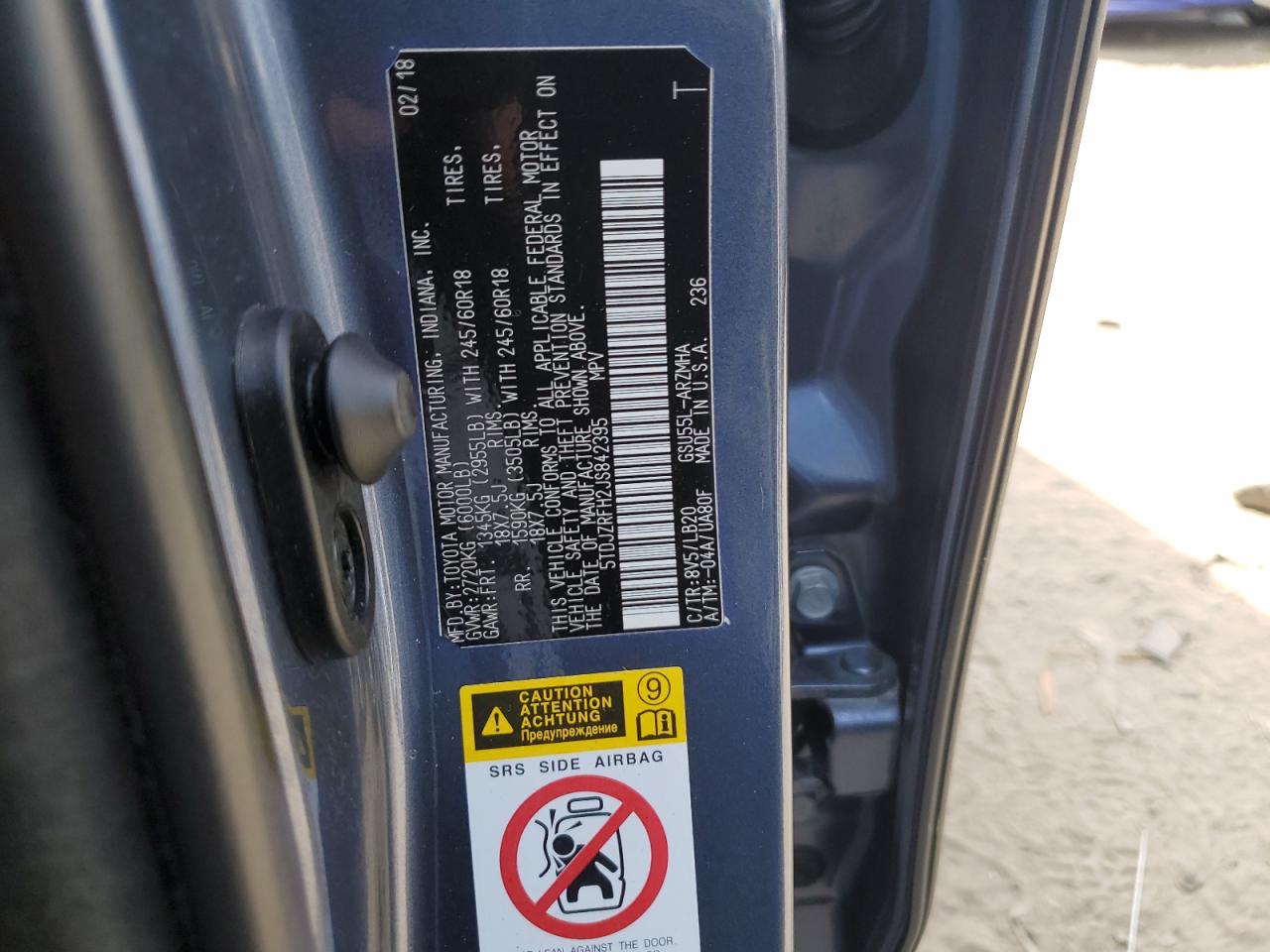 5TDJZRFH2JS842395 2018 Toyota Highlander Se