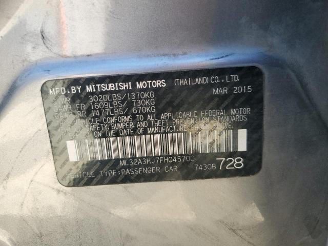 2015 Mitsubishi Mirage De VIN: ML32A3HJ7FH045700 Lot: 61534204