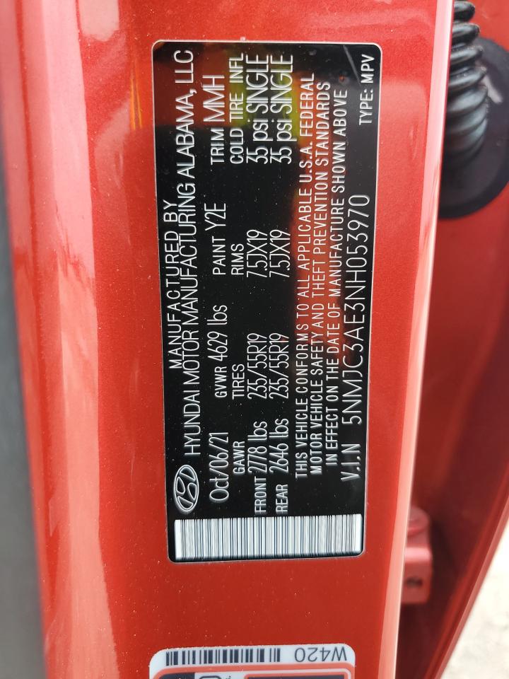 5NMJC3AE3NH053970 2022 Hyundai Tucson Sel