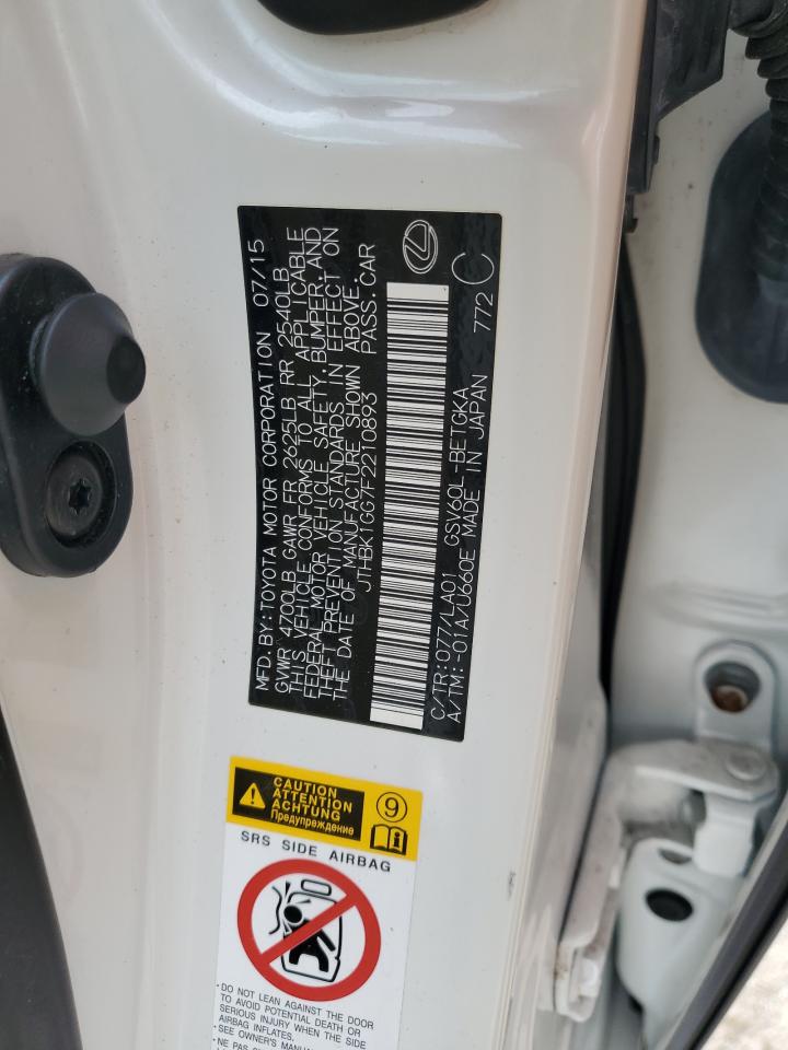 JTHBK1GG7F2210893 2015 Lexus Es 350