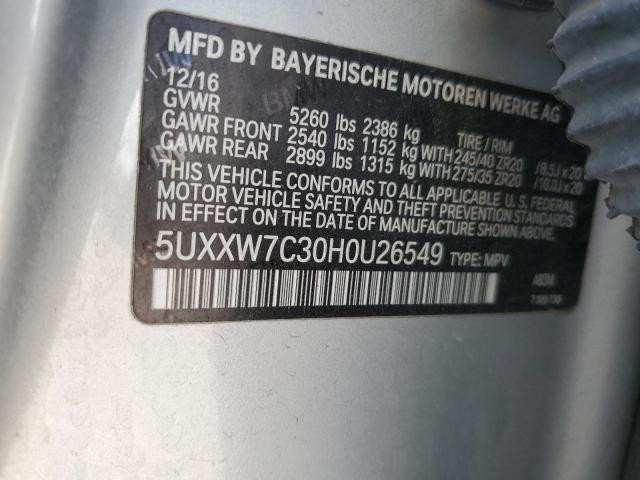 VIN 5UXXW7C30H0U26549 2017 BMW X4 no.14