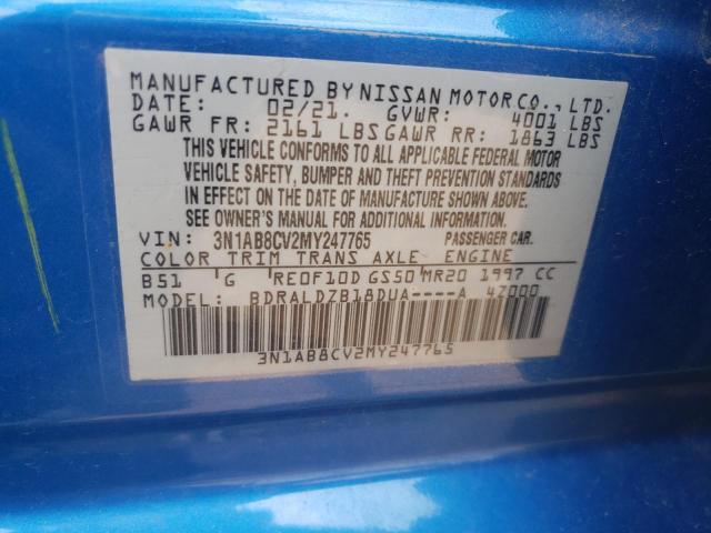 2021 NISSAN SENTRA SV - 3N1AB8CV2MY247765