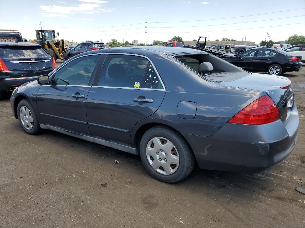 HONDA ACCORD LX 2007 gray sedan 4d gas 1HGCM564X7A229302 photo #3