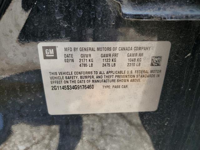 2016 Chevrolet Impala Ltz VIN: 2G1145S34G9176460 Lot: 61891814