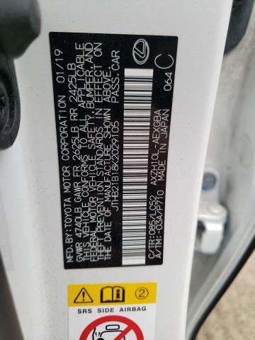 2019 Lexus Es 300H VIN: JTHB21B18K2029105 Lot: 62062164