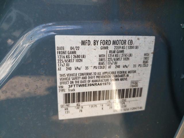 2022 FORD MAVERICK X - 3FTTW8E39NRA61979