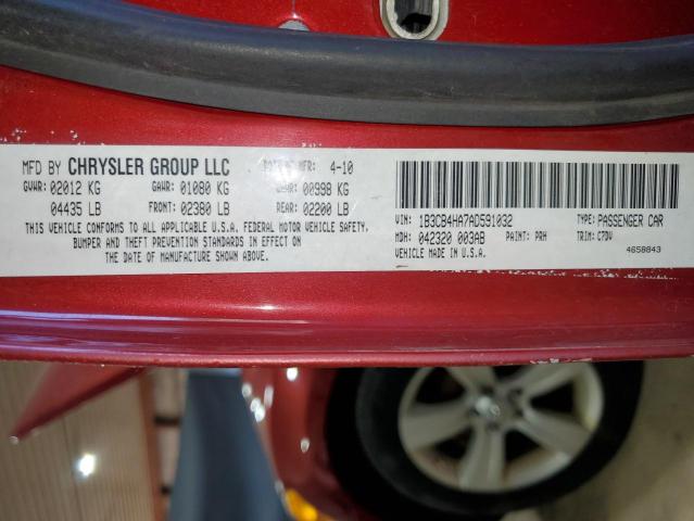 2010 Dodge Caliber Sxt VIN: 1B3CB4HA7AD591032 Lot: 61706684