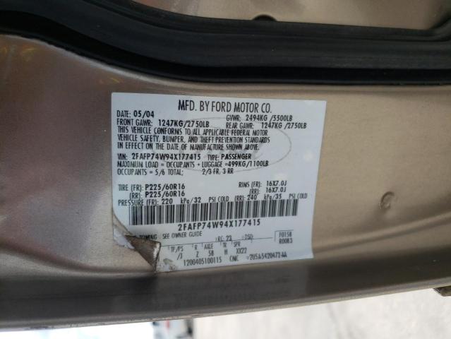 2004 Ford Crown Victoria Lx VIN: 2FAFP74W94X177415 Lot: 62518774