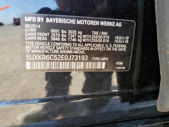 VIN 5UXKR6C52E0J73193 2014 BMW X5, Xdrive50I no.13