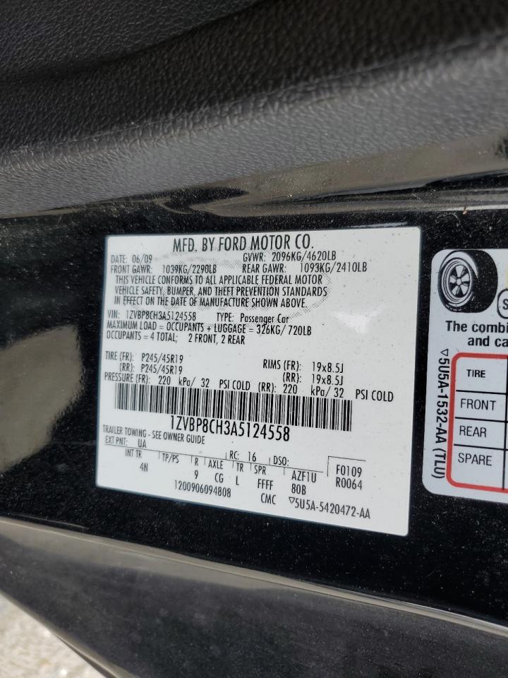 1ZVBP8CH3A5124558 2010 Ford Mustang Gt