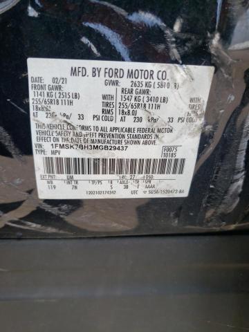 2021 Ford Explorer VIN: 1FMSK7BH3MGB29437 Lot: 62401484