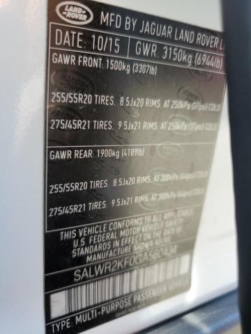 2016 Land Rover Range Rover Sport Hse VIN: SALWR2KF0GA560434 Lot: 61899874