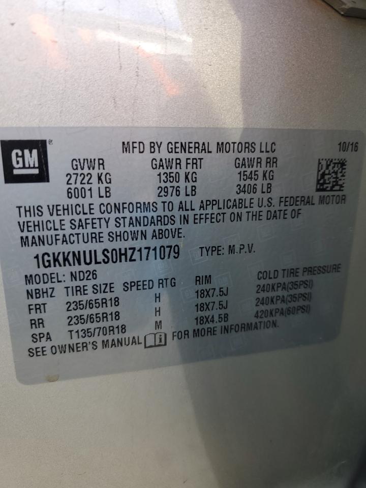 1GKKNULS0HZ171079 2017 GMC Acadia Slt-1