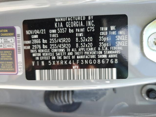 2022 KIA SORENTO SX - 5XYRK4LF3NG086768