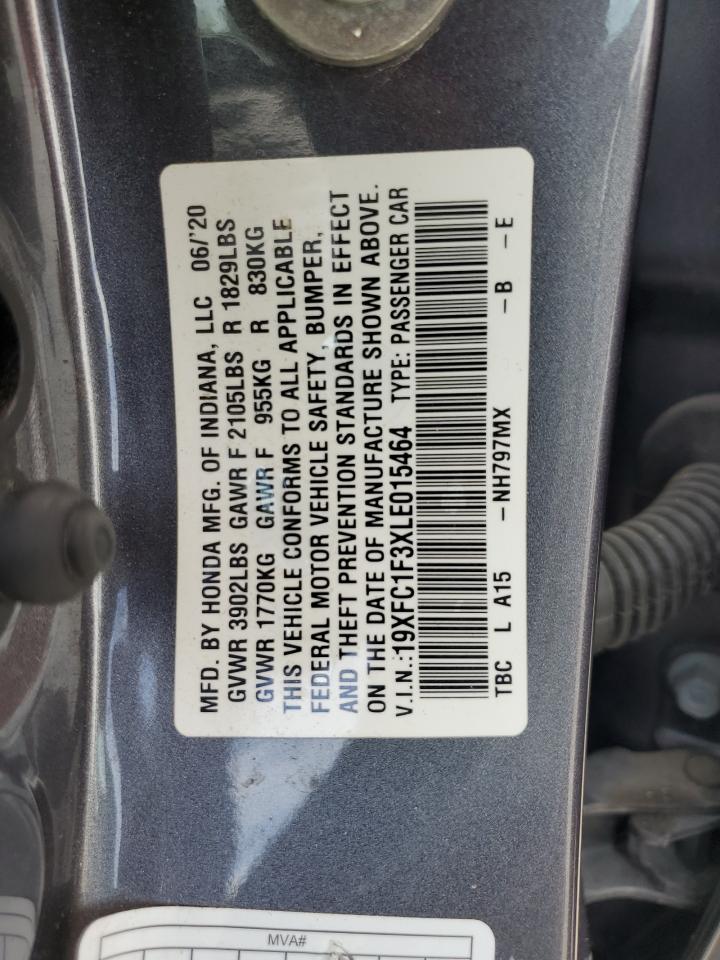 19XFC1F3XLE015464 2020 Honda Civic Ex