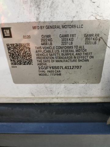 2020 Chevrolet Bolt Ev Lt VIN: 1G1FY6S07L4112707 Lot: 61461434