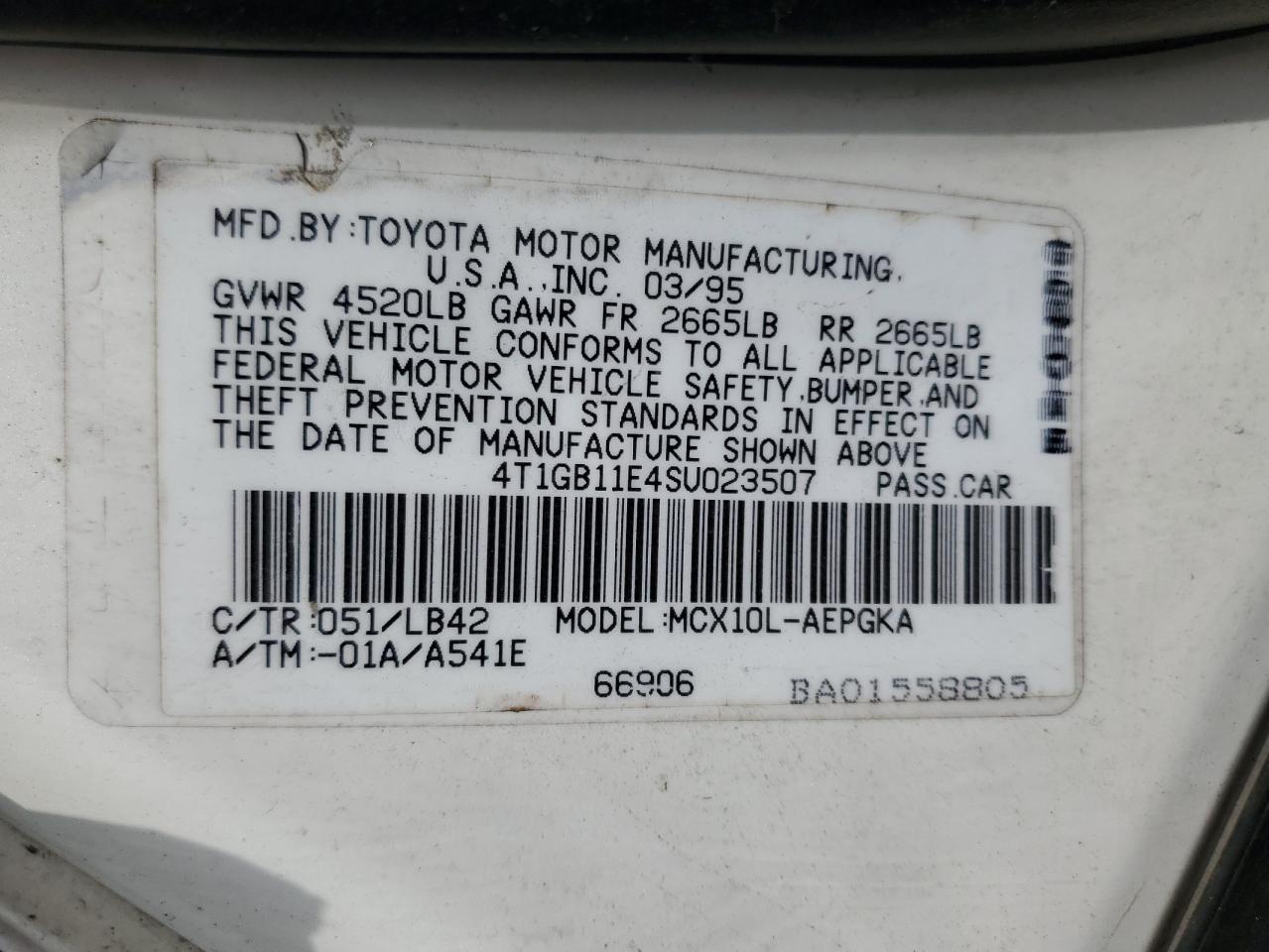 4T1GB11E4SU023507 1995 Toyota Avalon Xls