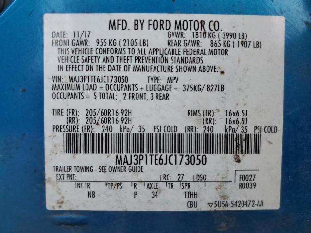 2018 FORD ECOSPORT S - MAJ3P1TE6JC173050