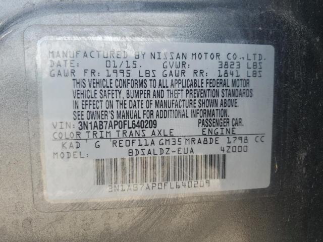 VIN 3N1AB7AP0FL640209 2015 Nissan Sentra, S no.12