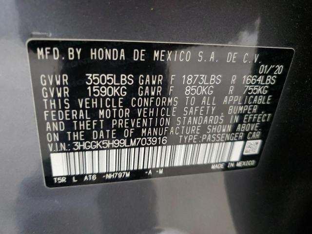 2020 Honda Fit Exl VIN: 3HGGK5H99LM703916 Lot: 61807964