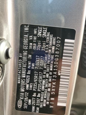 2013 Kia Sorento Lx VIN: 5XYKT3A15DG387007 Lot: 63277154