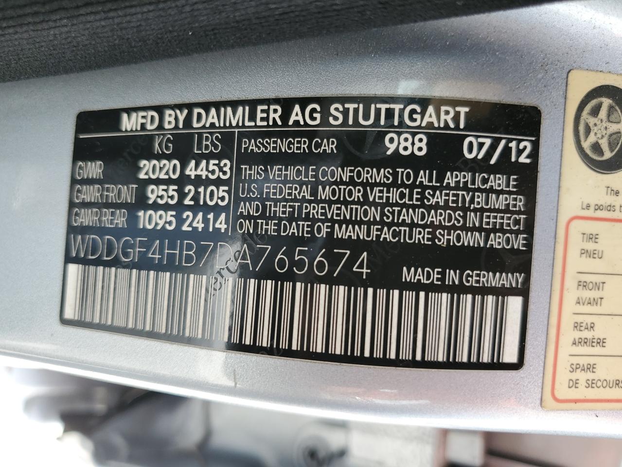 WDDGF4HB7DA765674 2013 Mercedes-Benz C 250