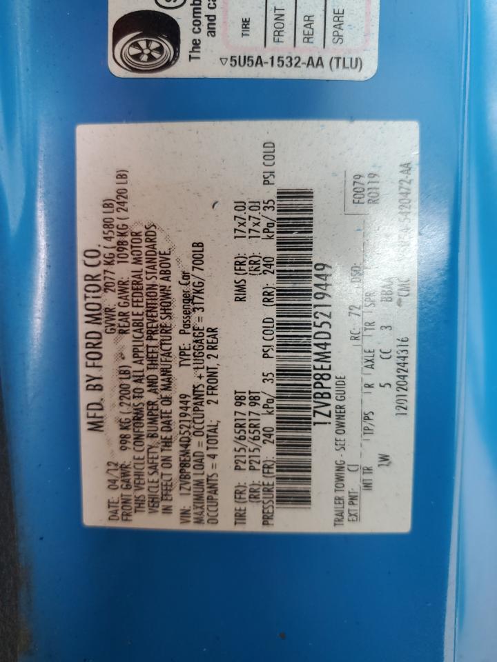 1ZVBP8EM4D5219449 2013 Ford Mustang