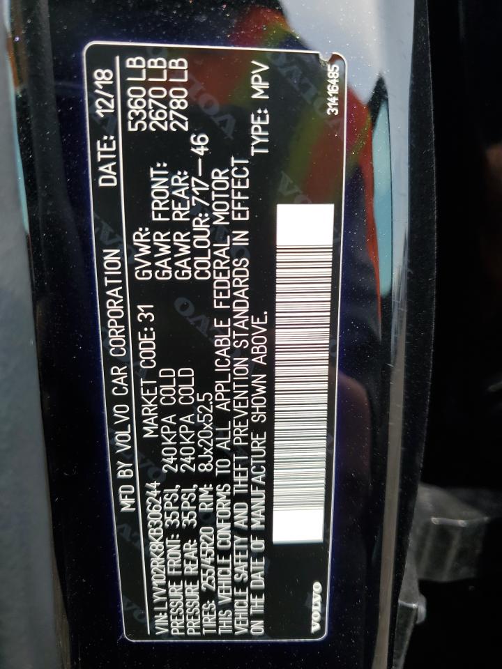 LYV102RK8KB306244 Volvo XC60 2019. Фото: 12